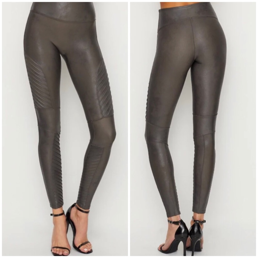 Spanx, XL, gunmetal moto leggings
